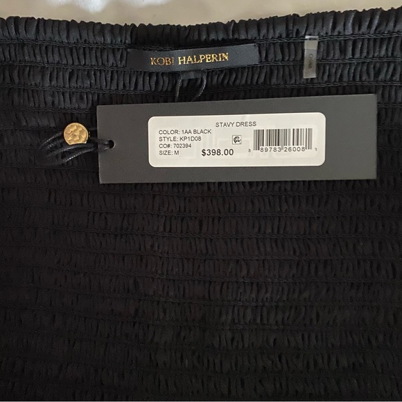 NWT Kobi Halperin Womens Stavy Black Smocked Cocktail Dress - Picture 7 of 7